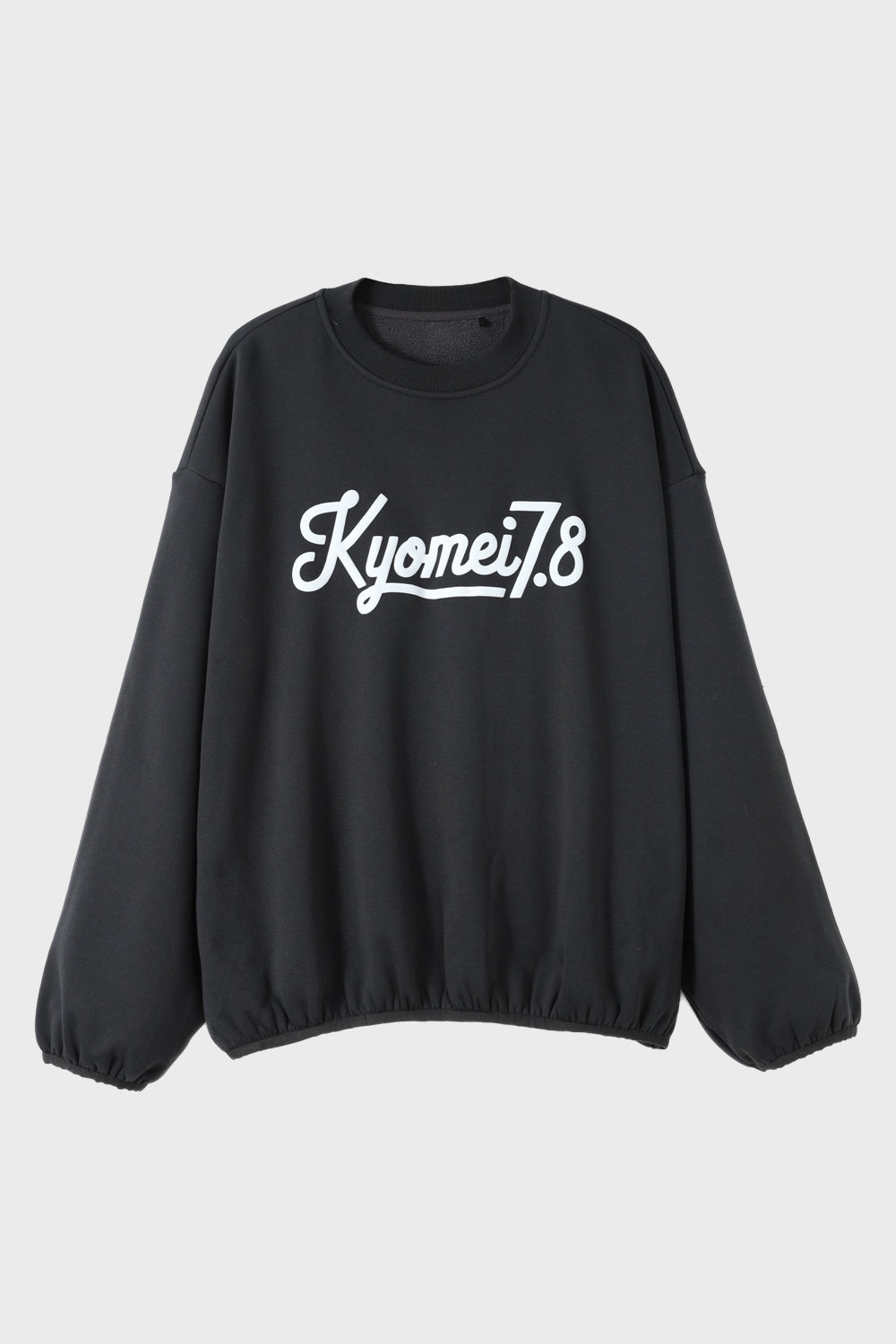 Fleece-Lined Cropped Long Sleeve Tee with Raised Logo Print