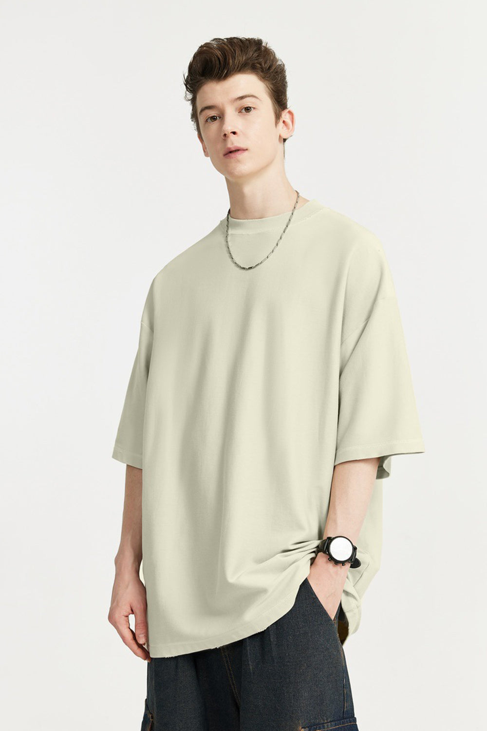 Minimalist Oversized Tee with Distressed Charm